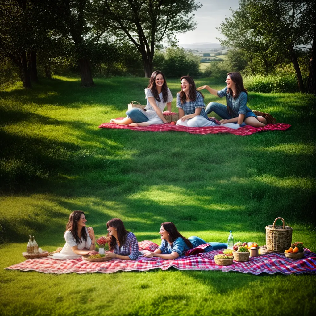 Fotos picnic campo amigos cesta comida