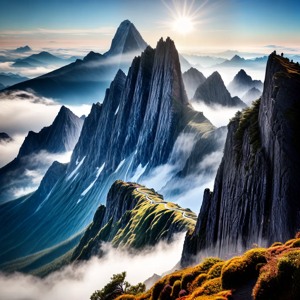 Significado de Sonhar com Montanha: Supere seus desafios com Elevação Espiritual 6 Fotos pico montanha nuvens desafio espiritual