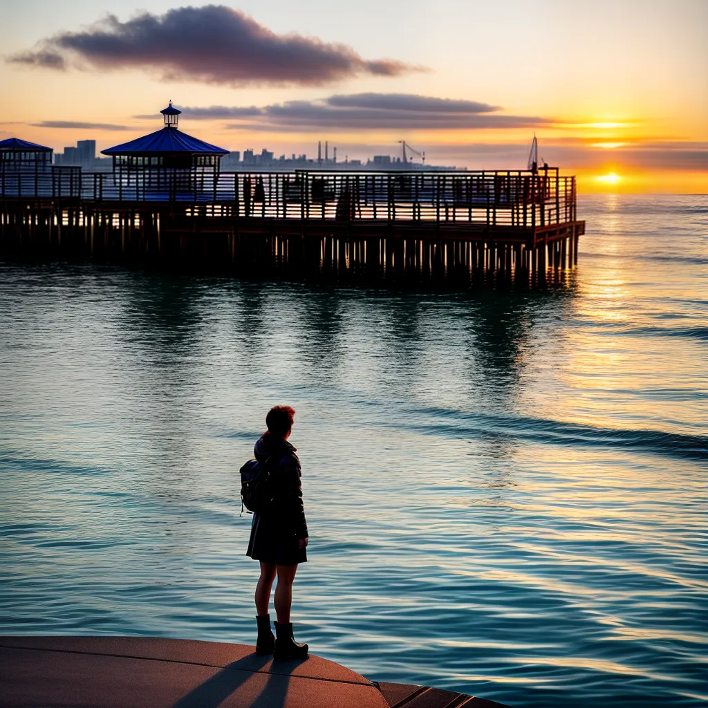 Patético Adeus: Entenda o que significa sonhar com despedidas emocionantes. 2 Fotos pier por do sol solidao despedida