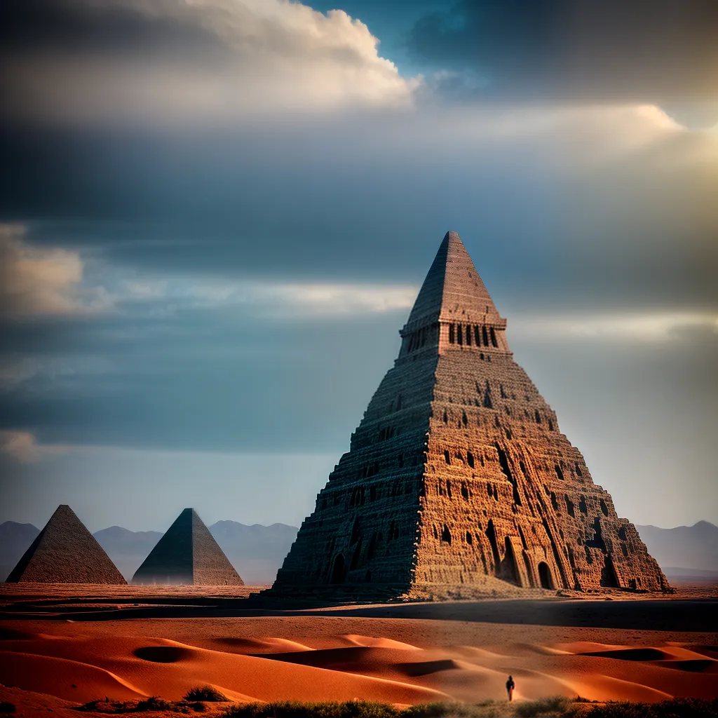 Fotos piramide misteriosa deserto solidao