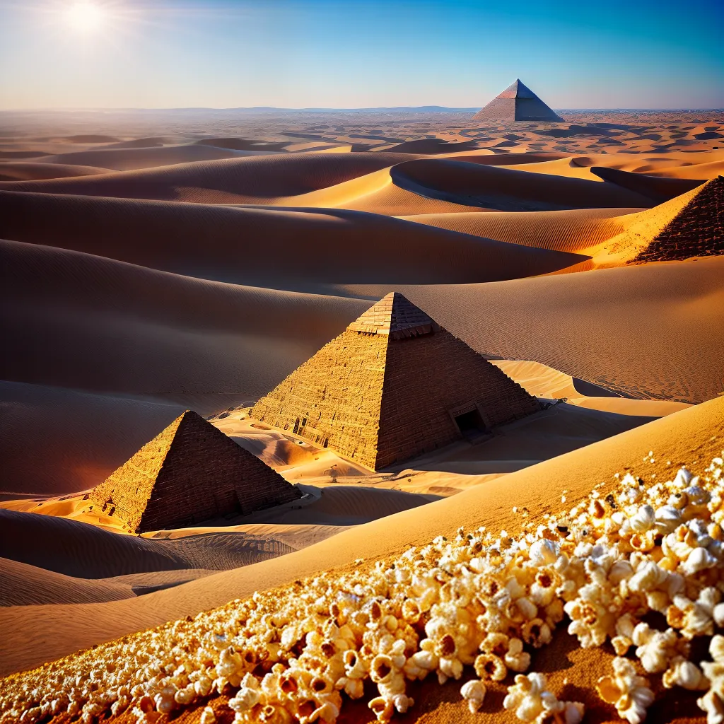 Qual o Significado de Sonhar com Pirâmide e Pipoca? 4 Fotos piramide pipoca deserto sol
