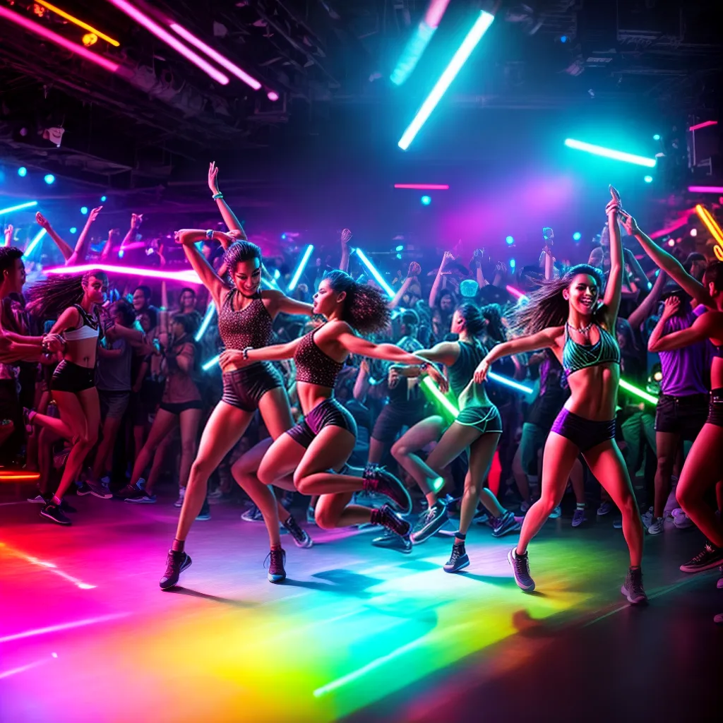 Fotos pista neon danca corpos energia