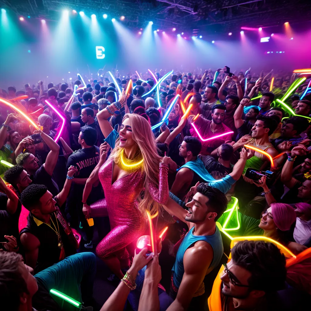 Significado dos sonhos relacionados a festas noturnas 5 Fotos pista neon multidao cores festa