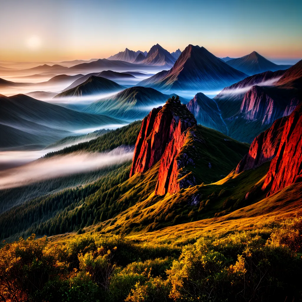 Fotos pordosol montanhas sonho aventura