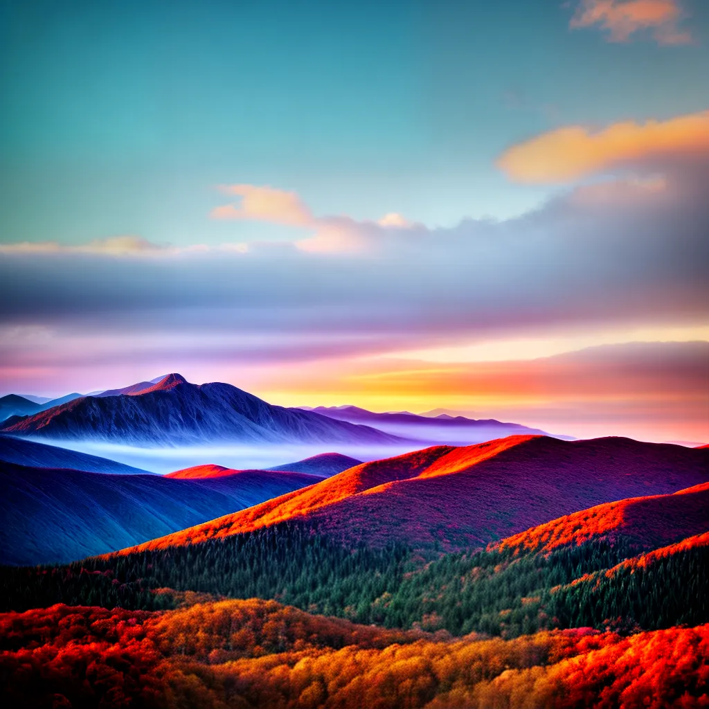 Fotos pordosol montanhas sonhos cores