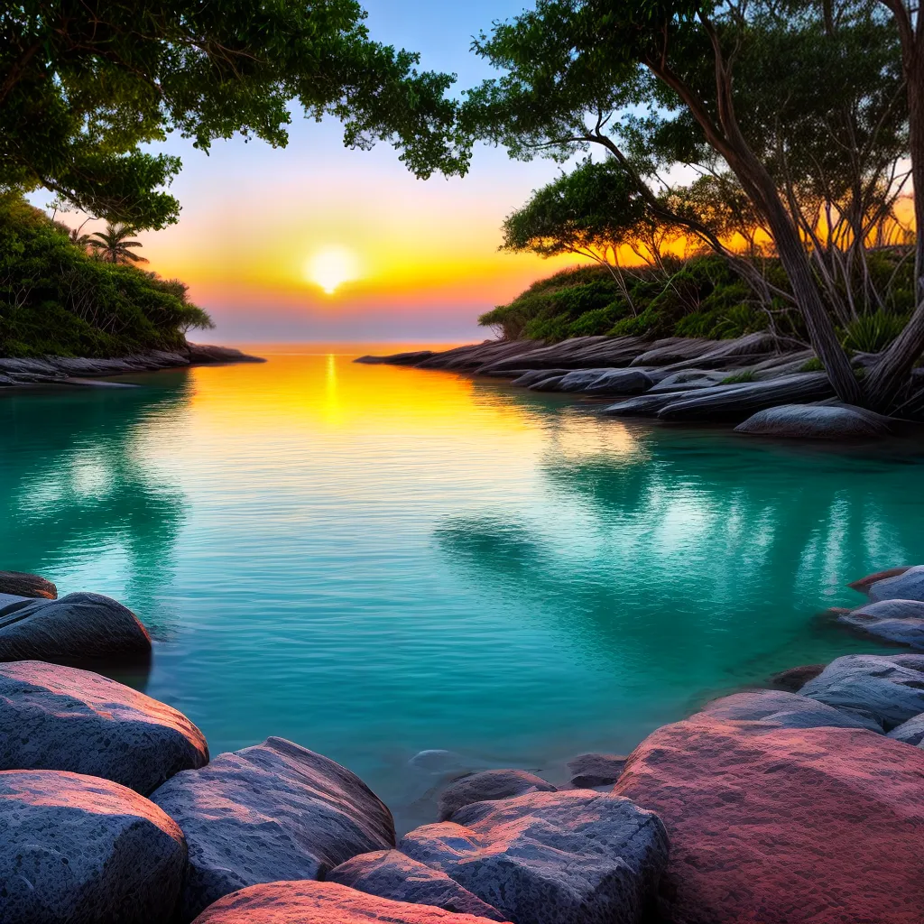 Significa Sonhar com a Beleza da Natureza em Praias Secretas 4 Fotos pordosol praia palmeiras gaivotas serenidade 1