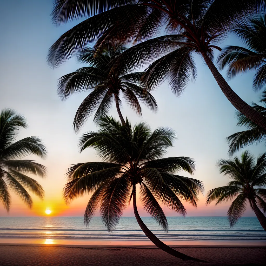 Desvendando os Significados dos Sonhos Com Praias, Sol e Mar 5 Fotos pordosol praia palmeiras solidao paz 1