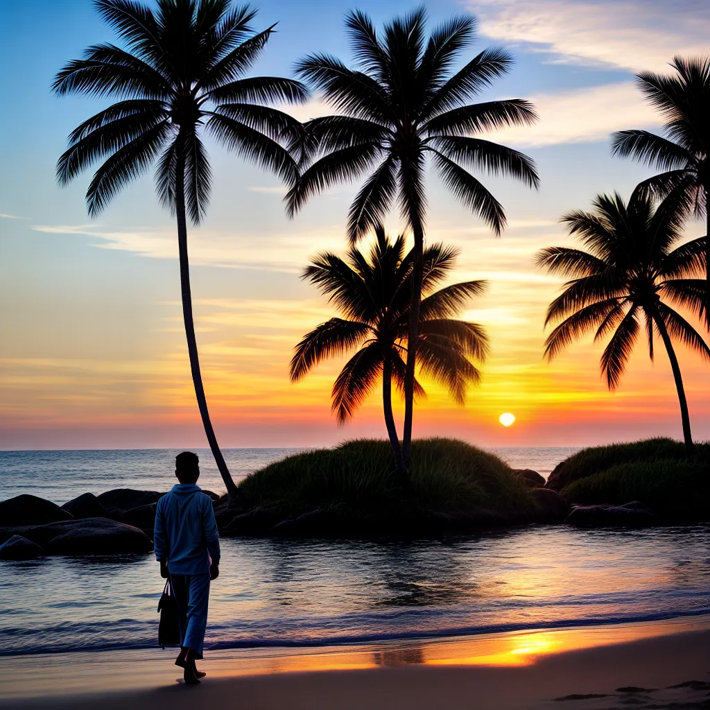 Desvendando o Significado de Sonhar com Praia 4 Fotos pordosol praia palmeiras solidao
