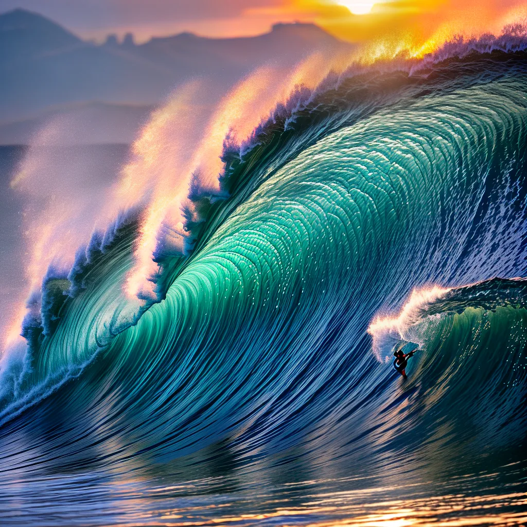 Fotos pores do sol oceano oito ondas prosperidade