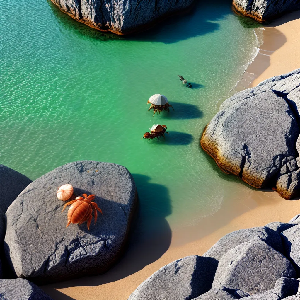 Fotos praia ceu azul caranguejo eremita