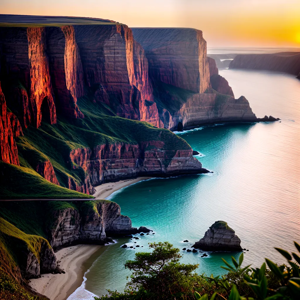Fotos praia cliffs por do sol solidao