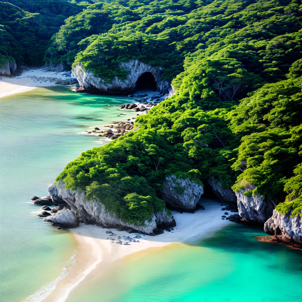 Fotos praia cristalina branca verde serenidade