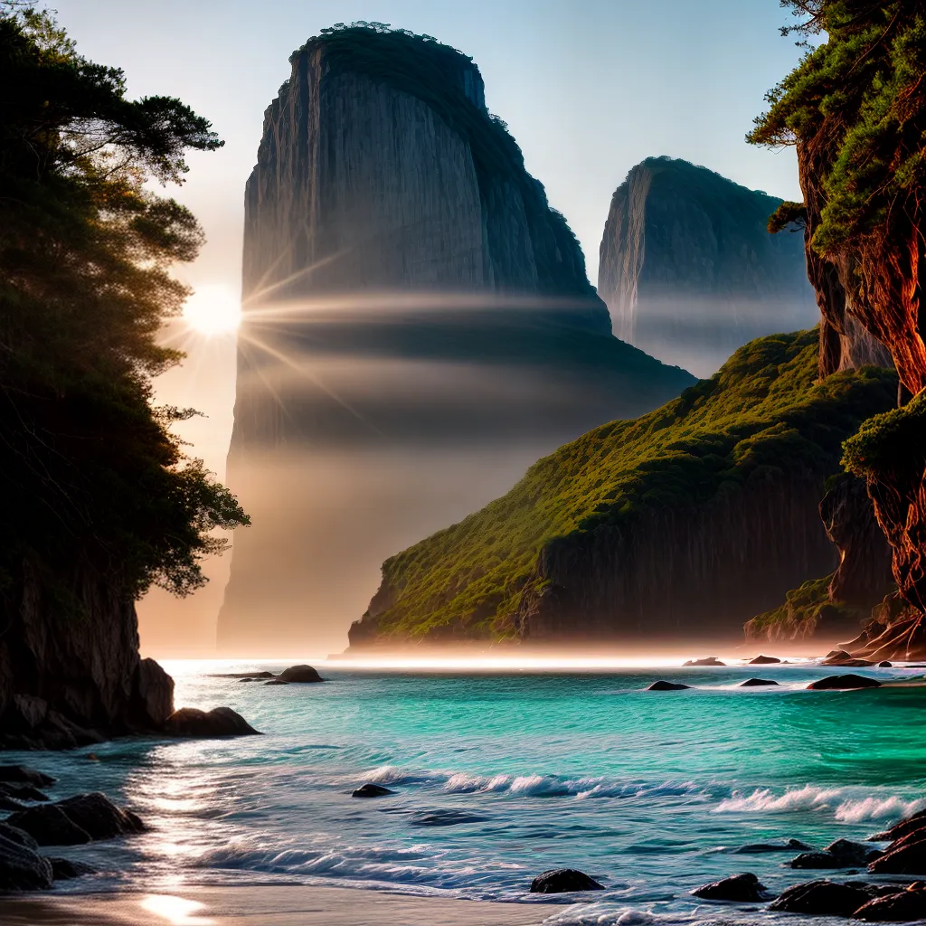 Significado de Sonhar com Praias Secretas 2 Fotos praia cristalina por do sol cliffs