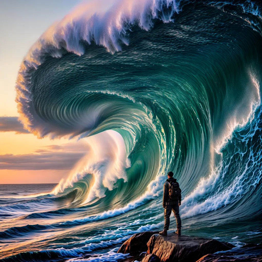 Descubra o Significado de Sonhar com Tsunami. 5 Fotos praia onda iminente poder