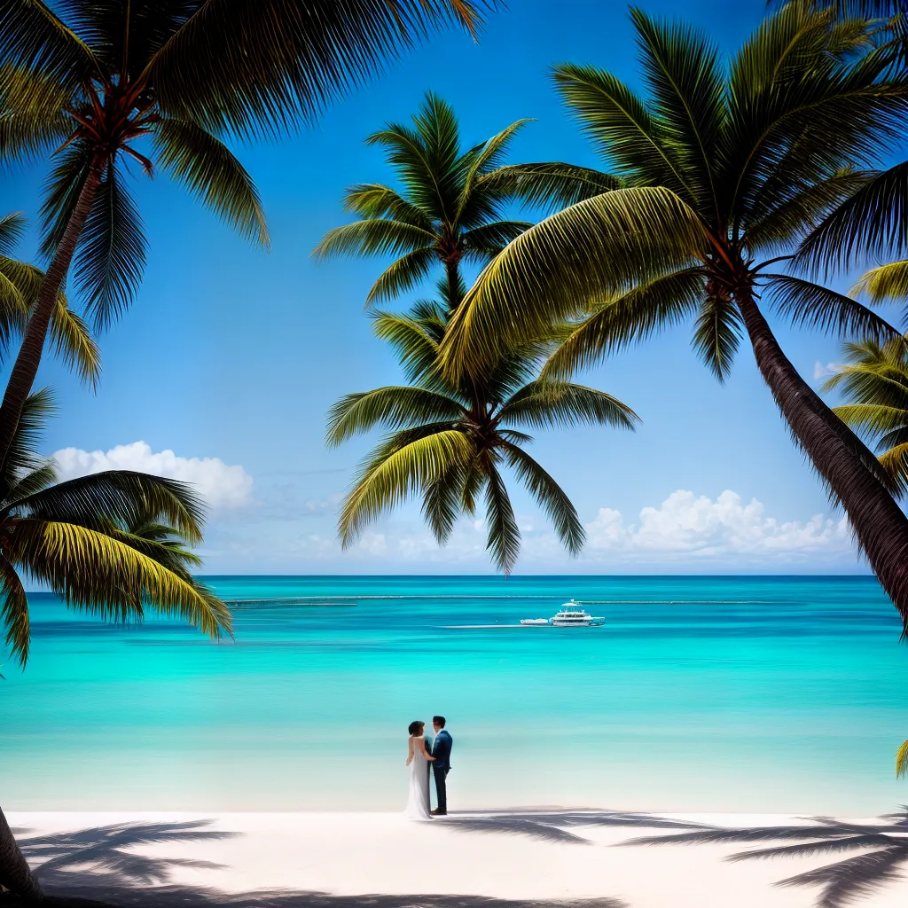 O que significa sonhar com praias paradisíacas e roteiros turísticos. 2 Fotos praia paraiso agua turismo casal palmeiras