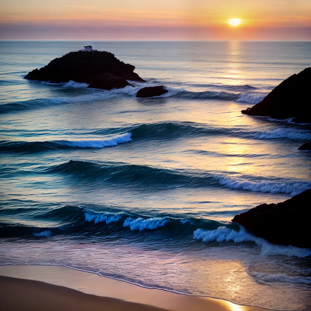 Fotos praia paz por do sol ondas
