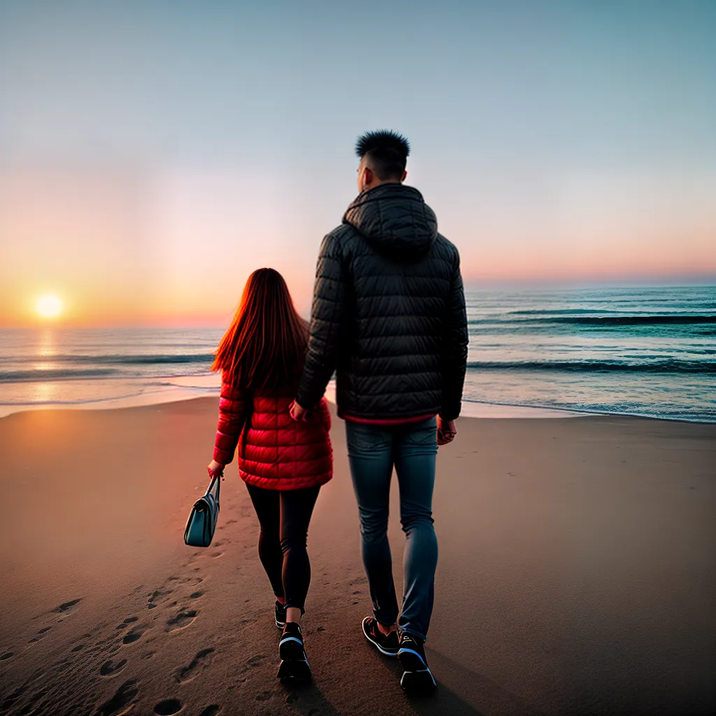 Fotos praia por do sol casal amor feliz