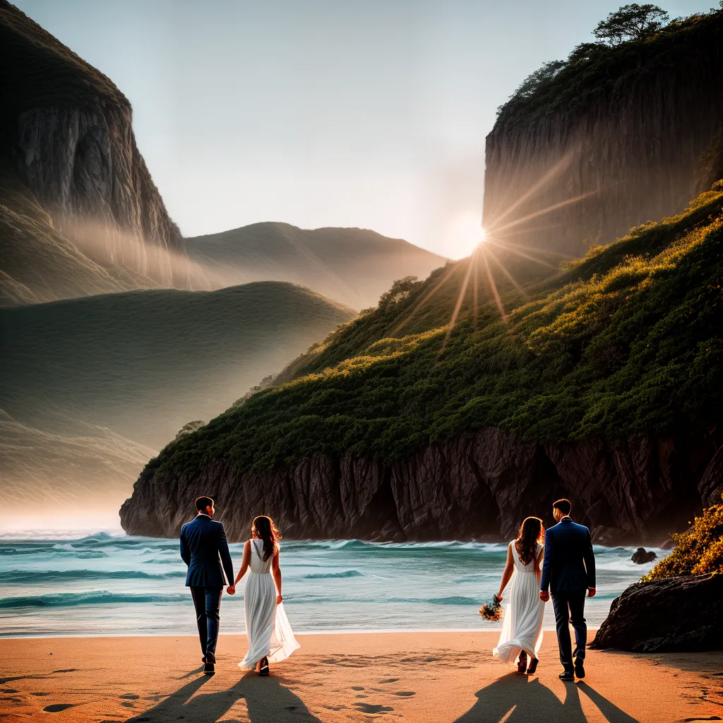 Descubra o significado de sonhar com uma Escapada romântica 2 Fotos praia por do sol casal romance