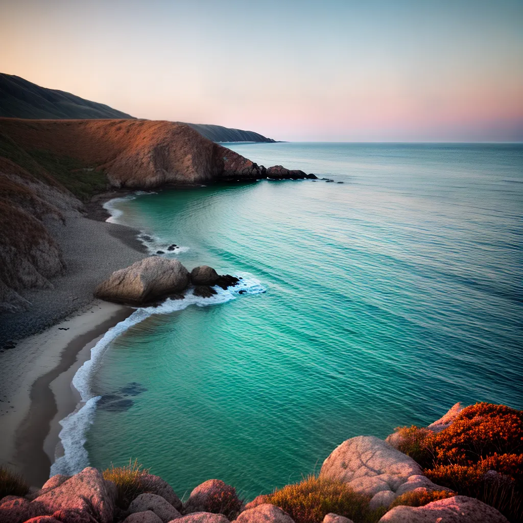 Fotos praia por do sol ondas gaivotas serenidade