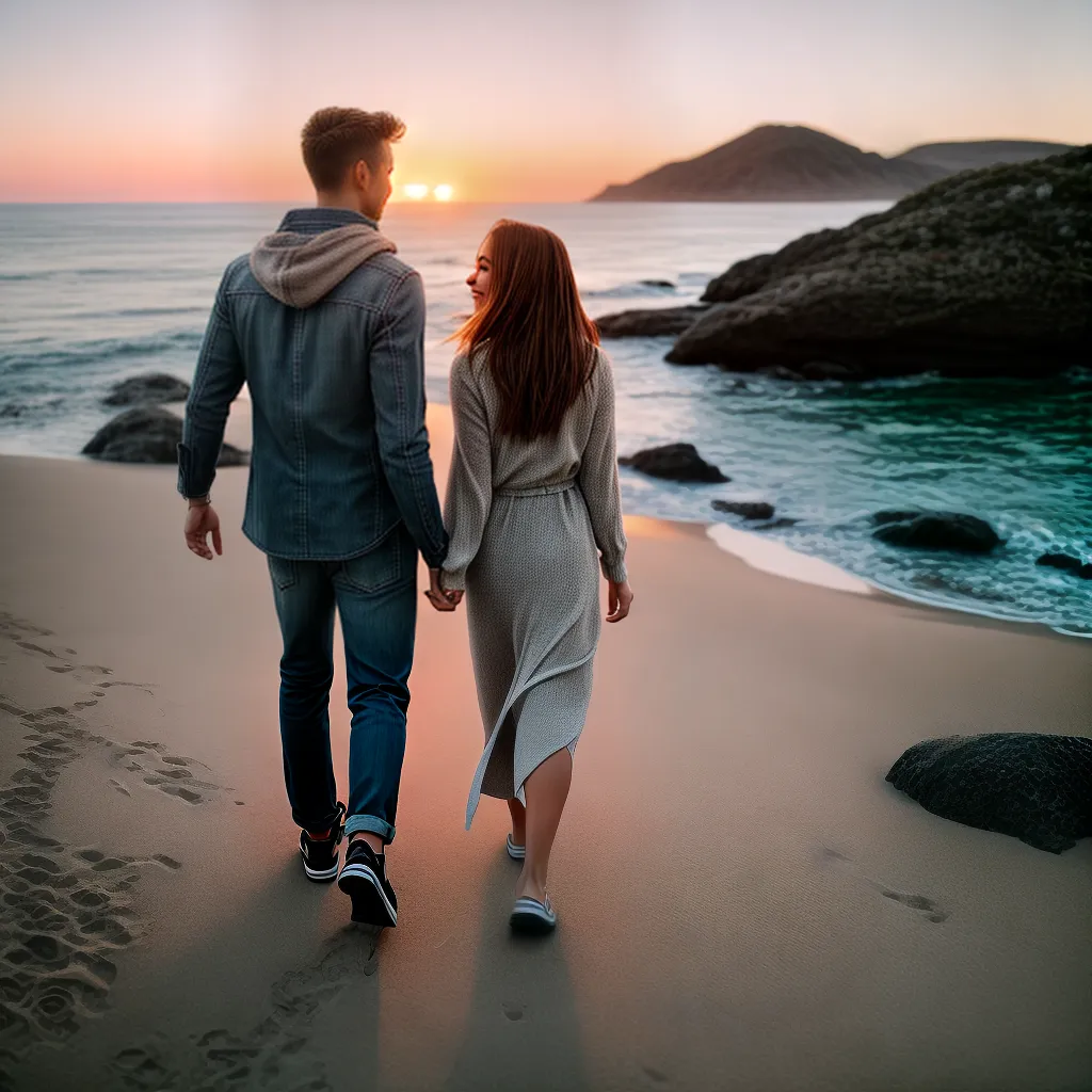 Descubra o significado de sonhar com uma Escapada romântica 4 Fotos praia por do sol romance fuga