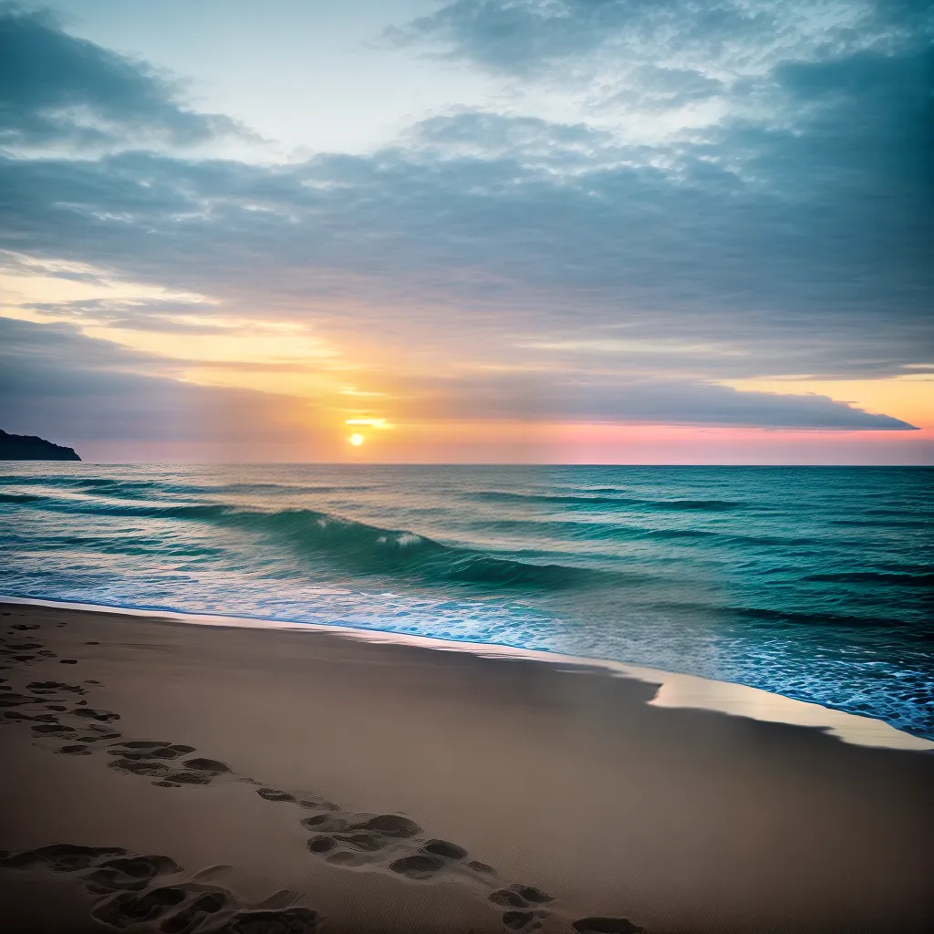 Fotos praia por do sol serenidade 3