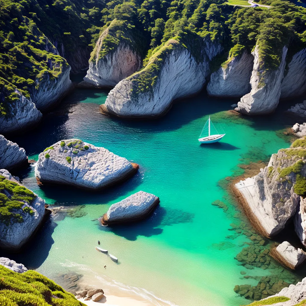Praias Secretas e Sonhos: O que seu Subconsciente Quer te Dizer com Imagens Reveladoras? 5 Fotos praia serena sailboat horizonte