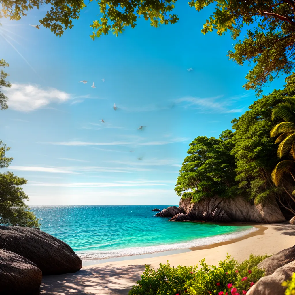 Sonhar com Praia, Sol e Mar: Qual o Significado? 5 Fotos praia solitaria aguas azuis gaivota