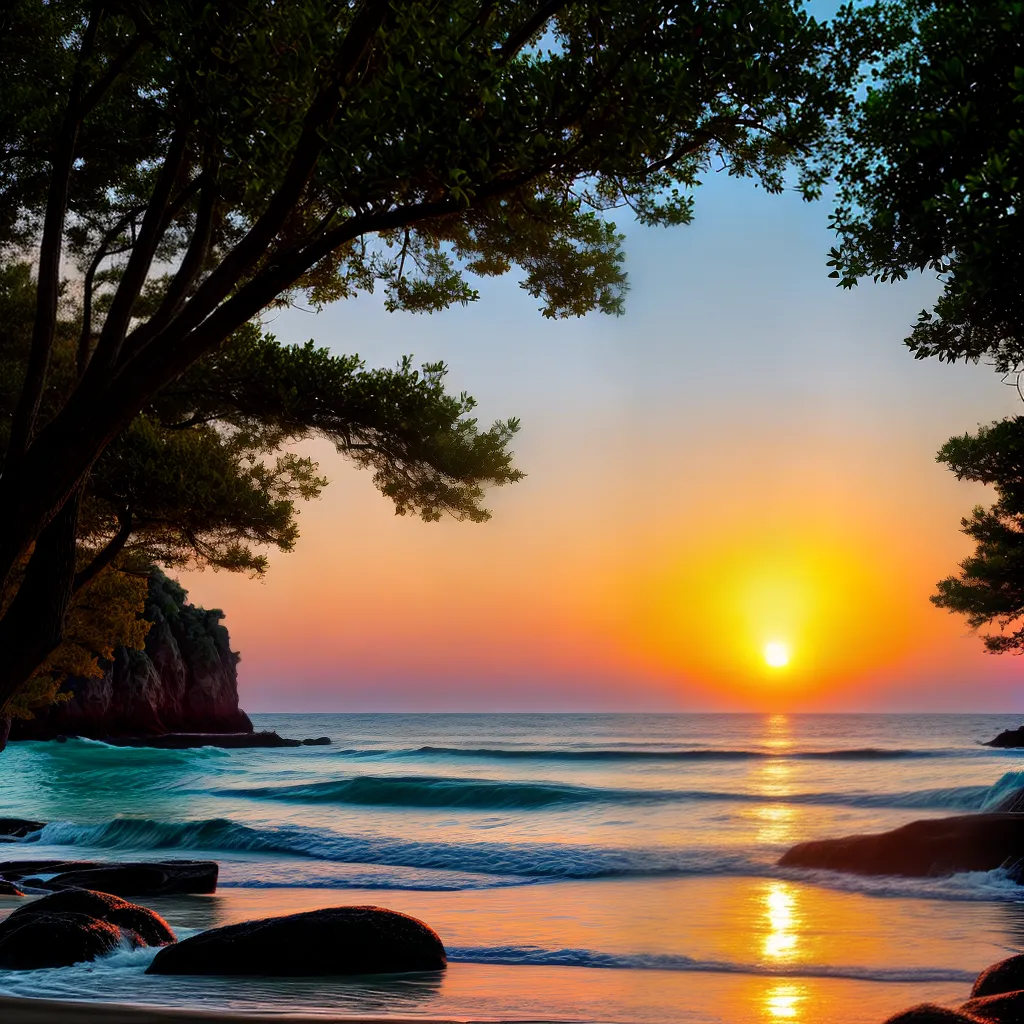 Descubra o Significado de Sonhar com Praias Secretas e Contraluz 4 Fotos praia solitaria por do sol agua cristalina