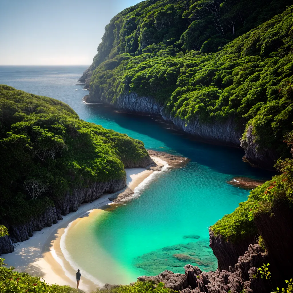 Fotos praia solitario jungle cliffs por do sol