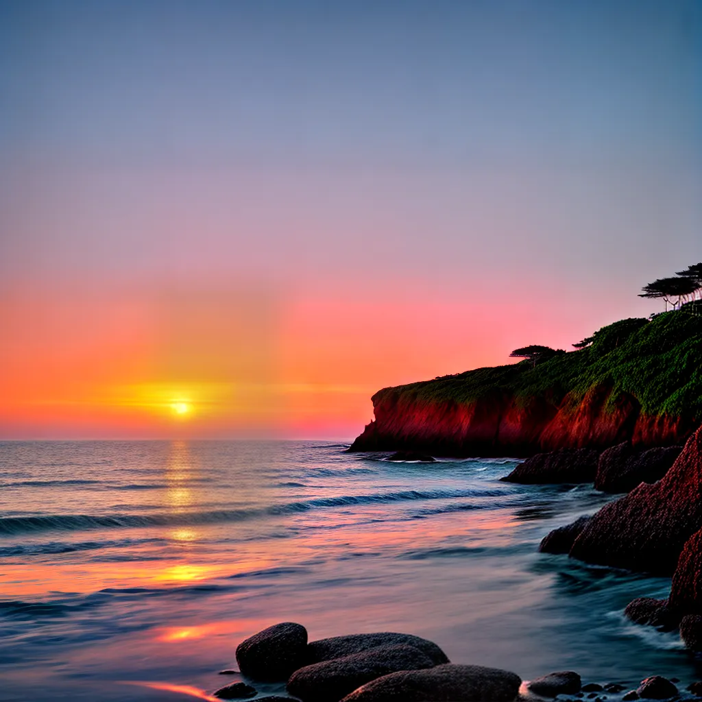 Fotos praia solitario por do sol golfinhos