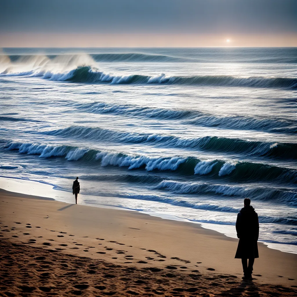 Fotos praia solitario por do sol paz