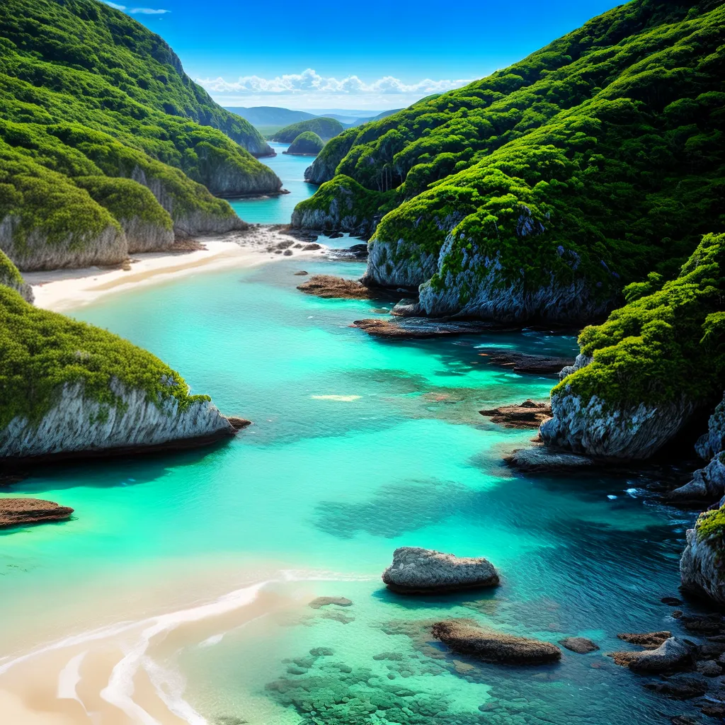 Explorando o inconsciente: Significado dos sonhos de Praias Secretas 5 Fotos praia turquesa branca vegetacao altos cliff