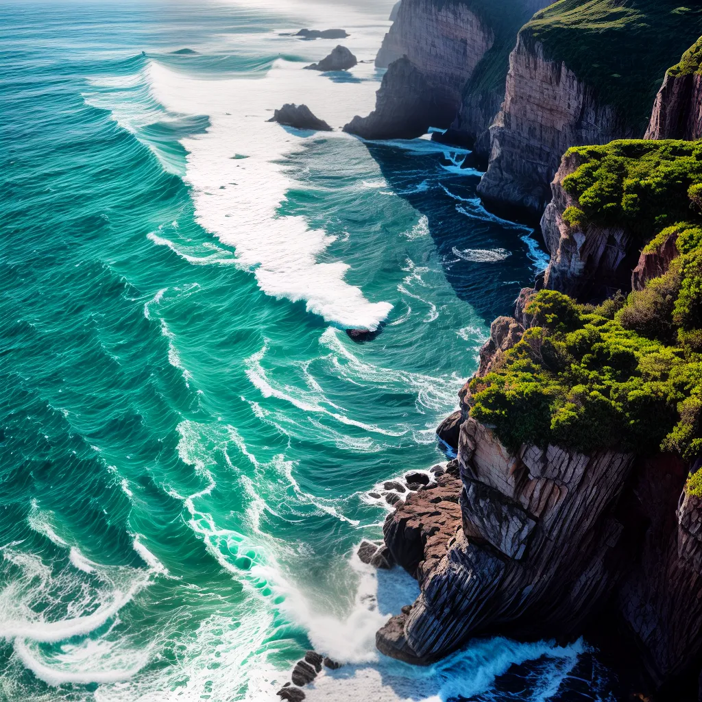 Fotos praia turquesa ondas altas surfista