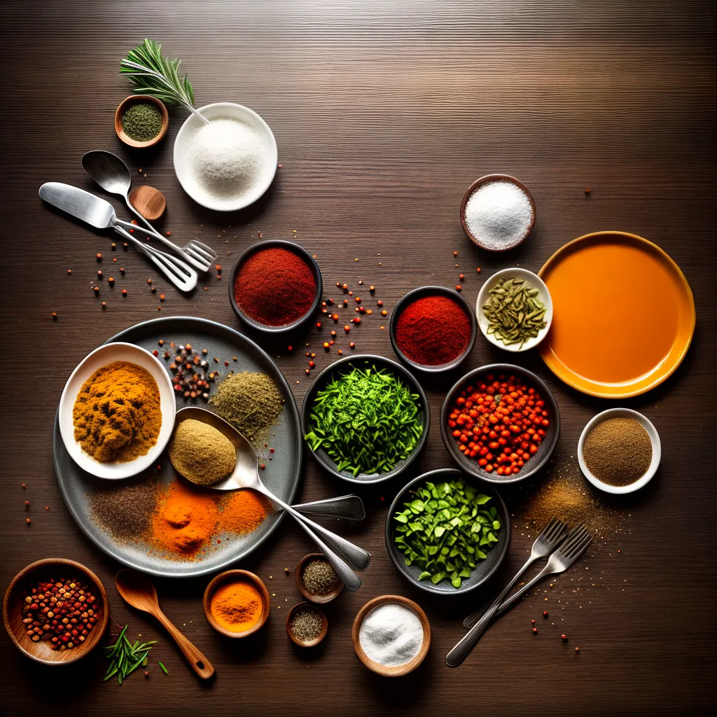 Desvendando os sonhos gastronômicos. 6 Fotos prato colorido especiarias mesa