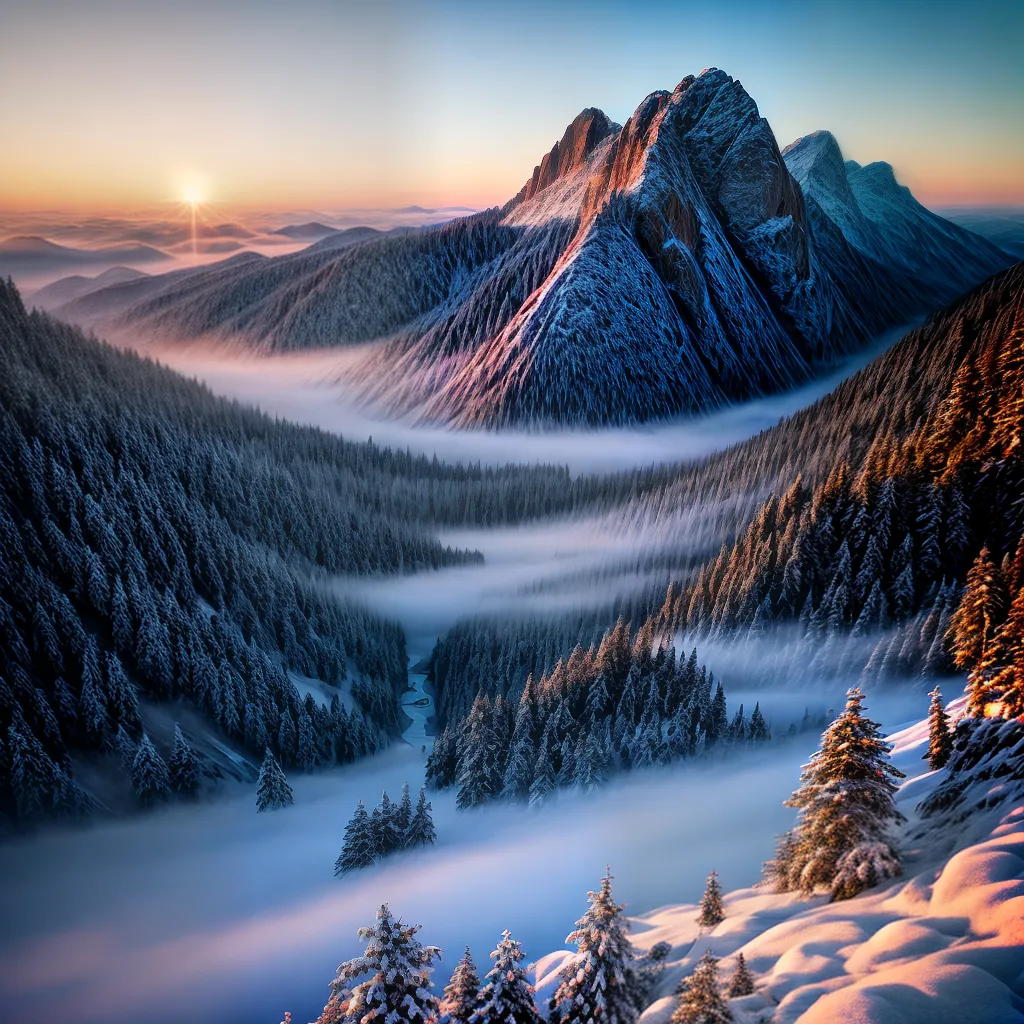 Fotos principe inverno reflexao neve montanhas