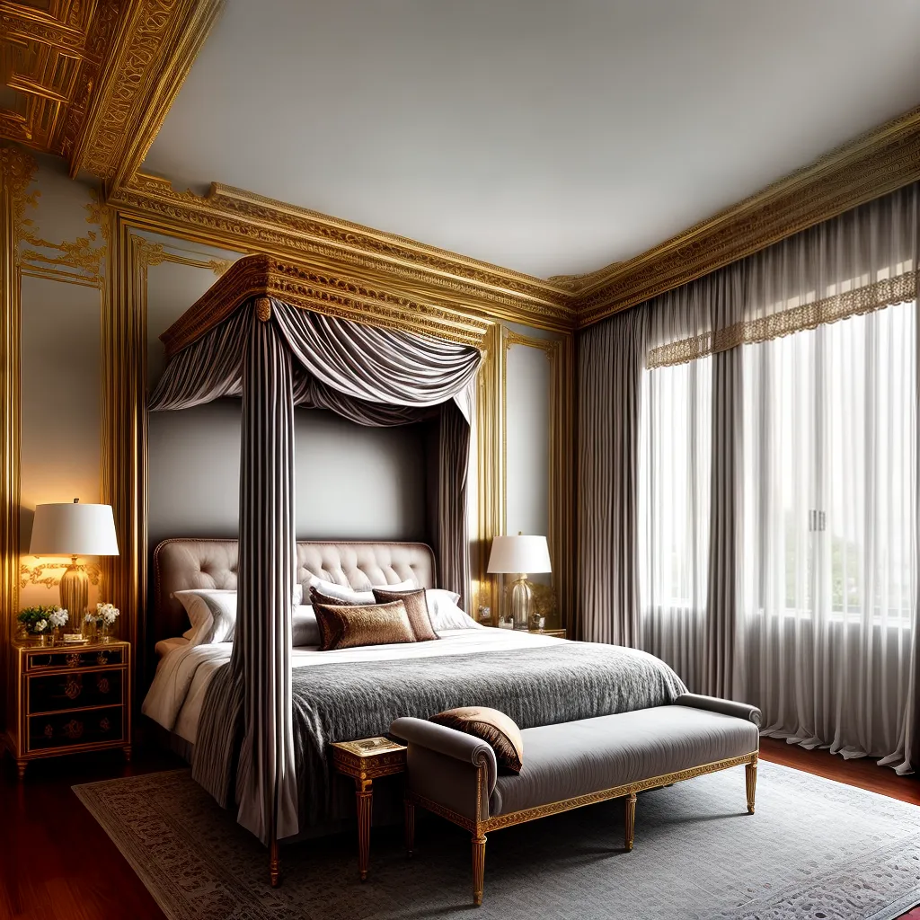 Magnificência dos Sonhos: Significado da Opulência 2 Fotos quarto luxuoso cama seda ornamentos