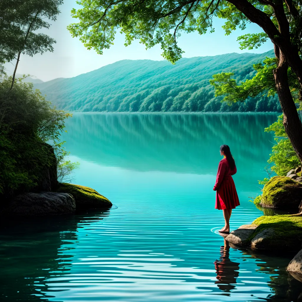 Desvendando os Significados dos Sonhos com Água com o tema Espiritualidade e Elementos Naturais. 3 Fotos reflexao lago sereno agua paz