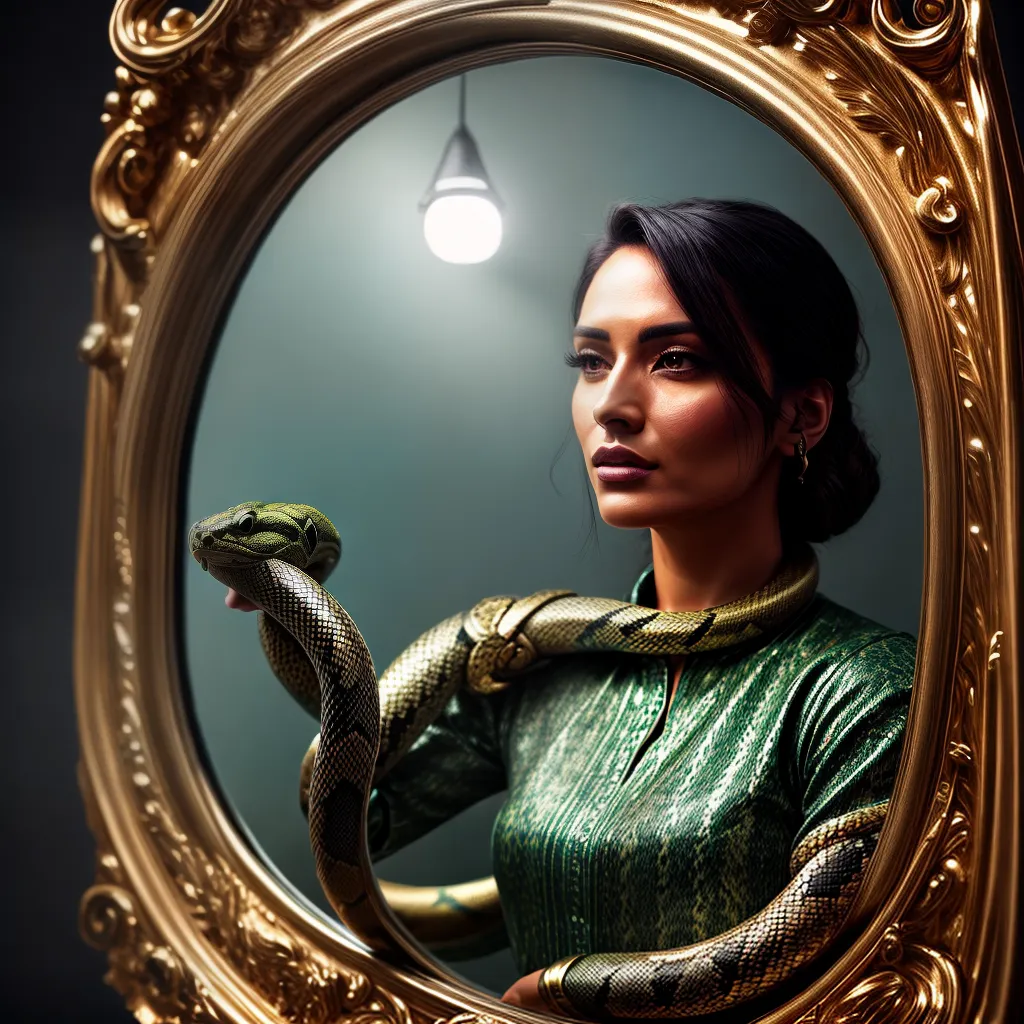 Fotos reflexo serpente autoconhecimento transformacao