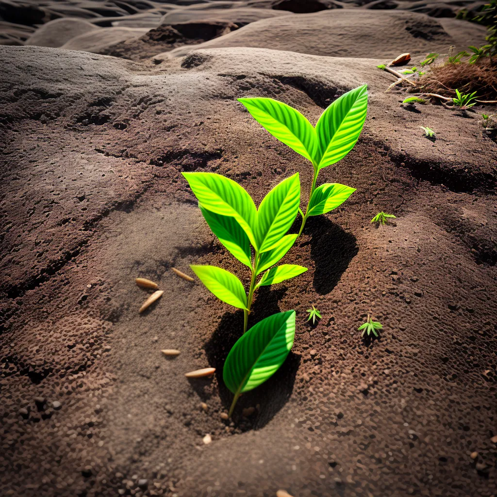 com Reflorestamento: O Simbolismo da Renovação Ambiental 5 Fotos reflorescer terra fenda muda
