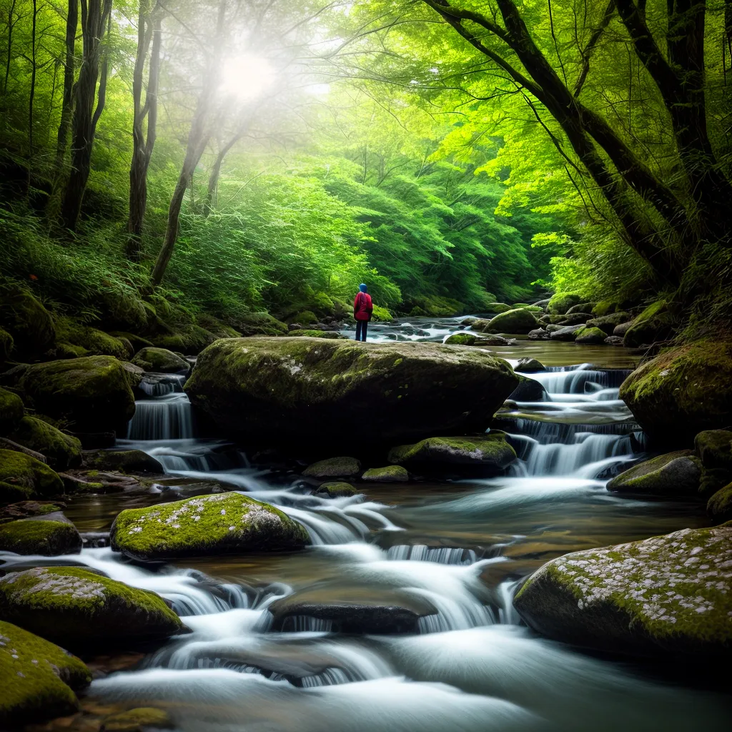 Descubra o significado de sonhar com córregos. 3 Fotos riacho floresta paz serenidade