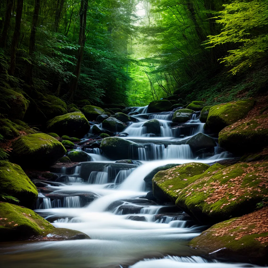 Significado de Sonhar com Água Transparente: Pureza e Renovação 4 Fotos riacho floresta verde paz pureza