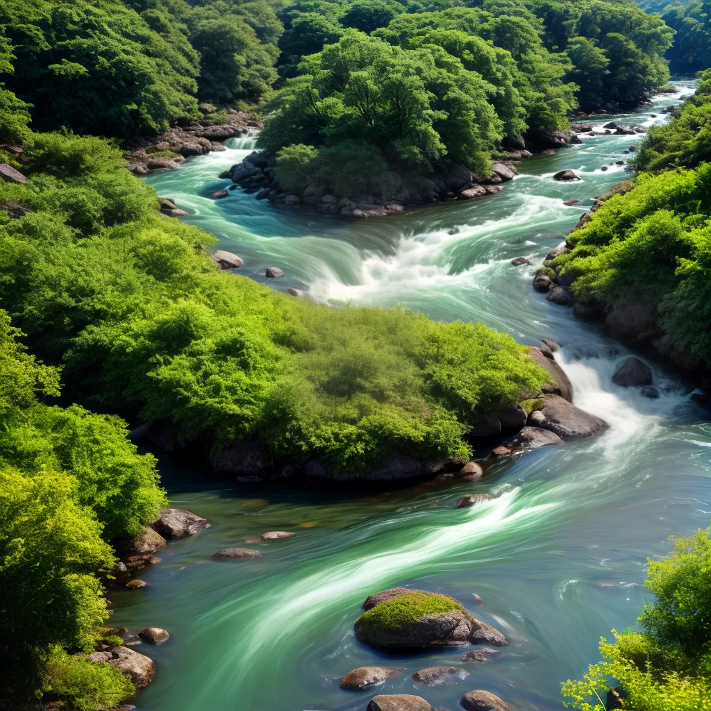 Fotos rio curvas paisagem verde
