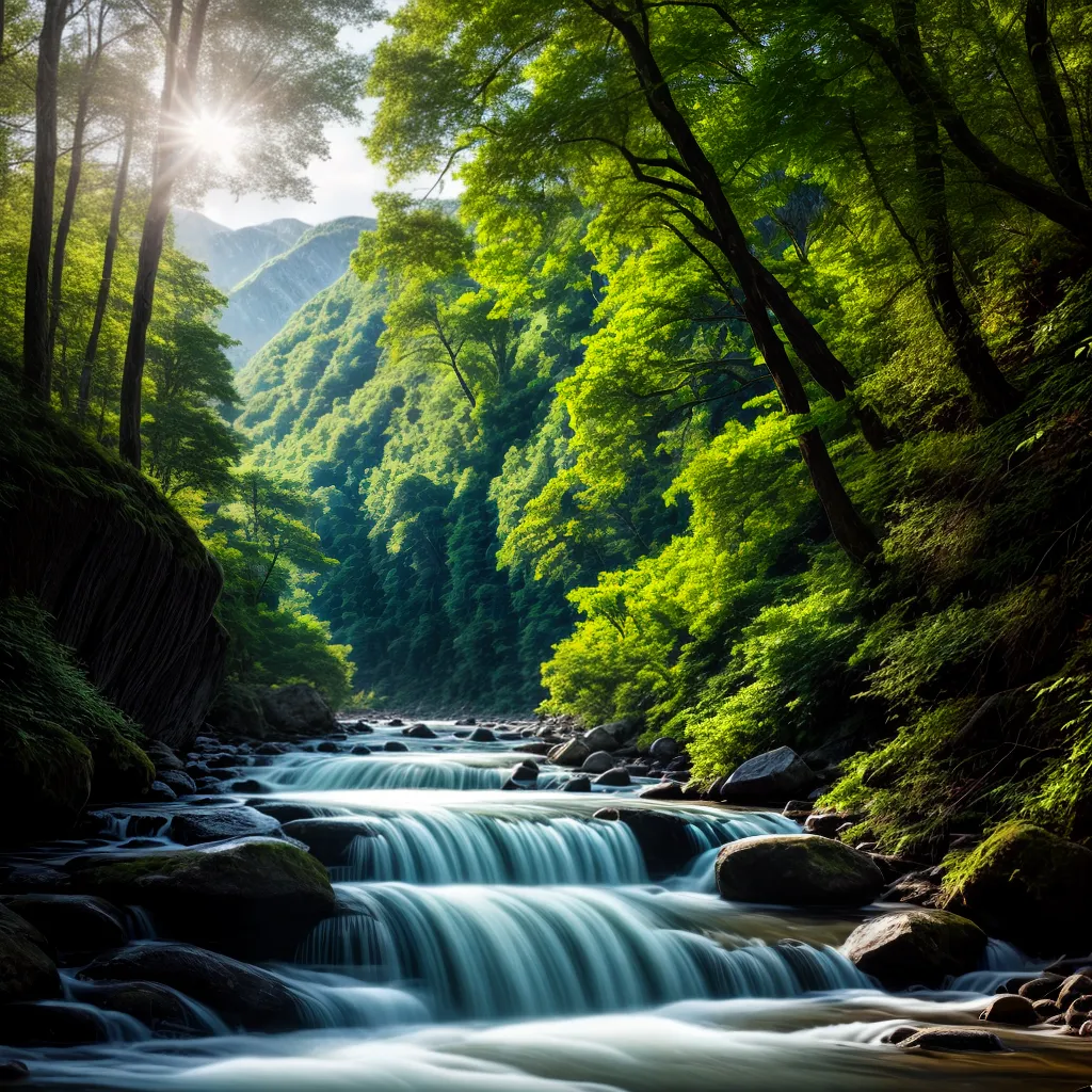 Fotos rio floresta montanhas serenidade