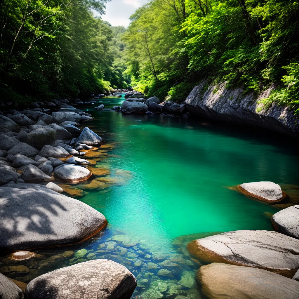 Fotos rio floresta serenidade ceu azul