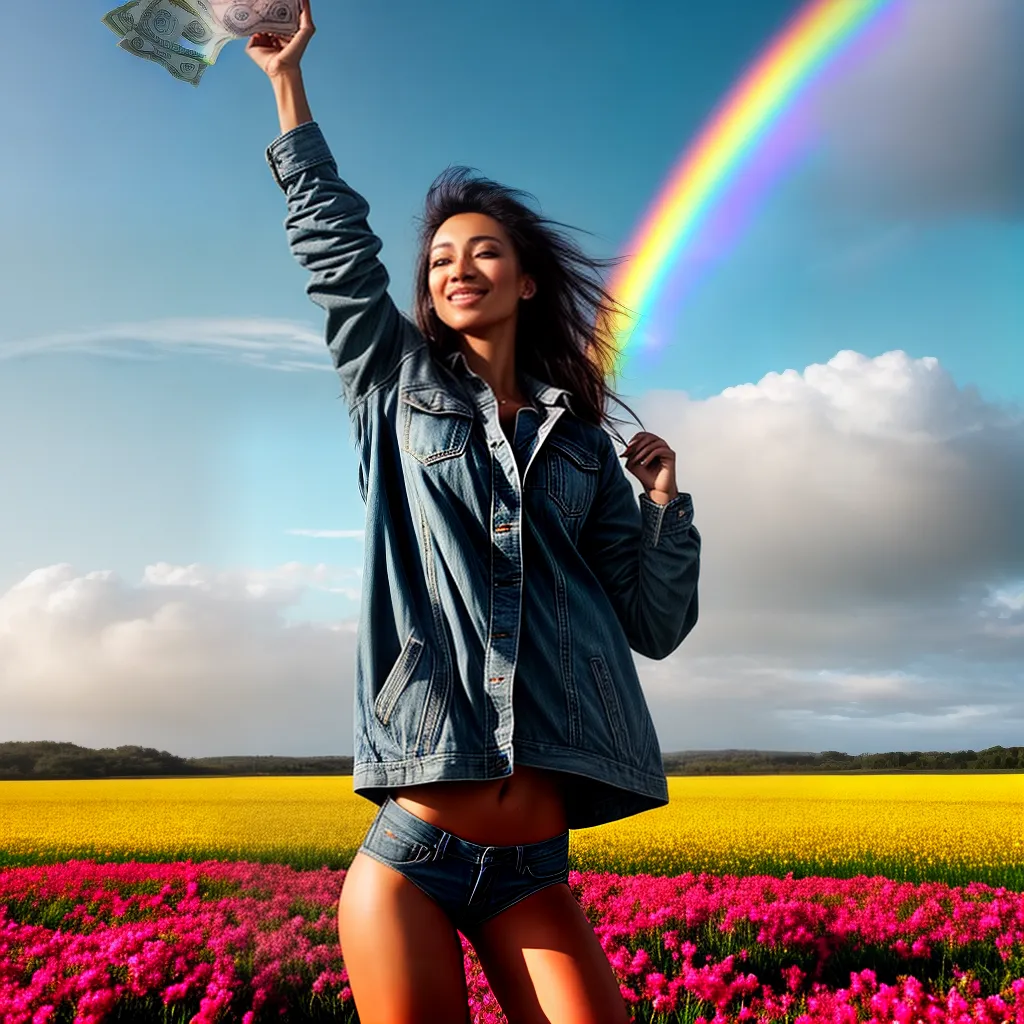 Fotos riqueza campo flores arcoiris