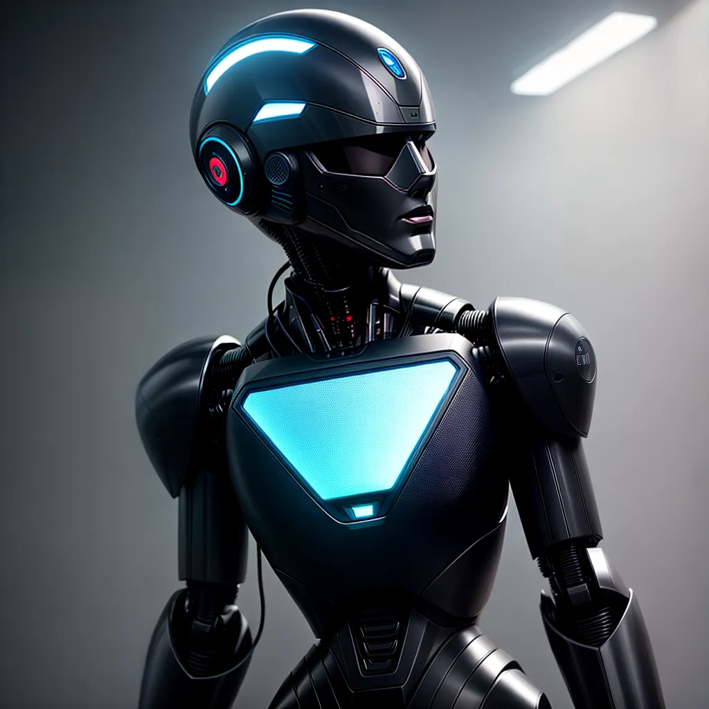 Fotos robo futurista fabrica automacao