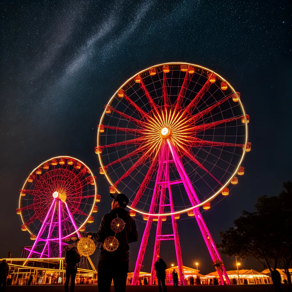 Descubra o que Significa Sonhar com Roda-gigante e Colecionar Sonhos. 2 Fotos roda gigante sonhos jarros noite