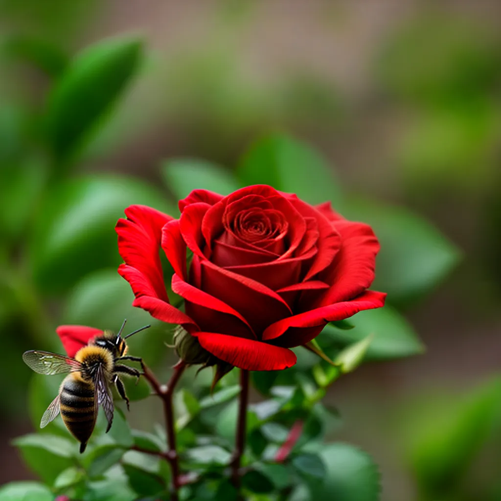 Simbolismo das Cores: Descubra o significado de sonhar com Vermelho Intenso e Abelhas. 2 Fotos rosa vermelha abelhas paixao trabalho