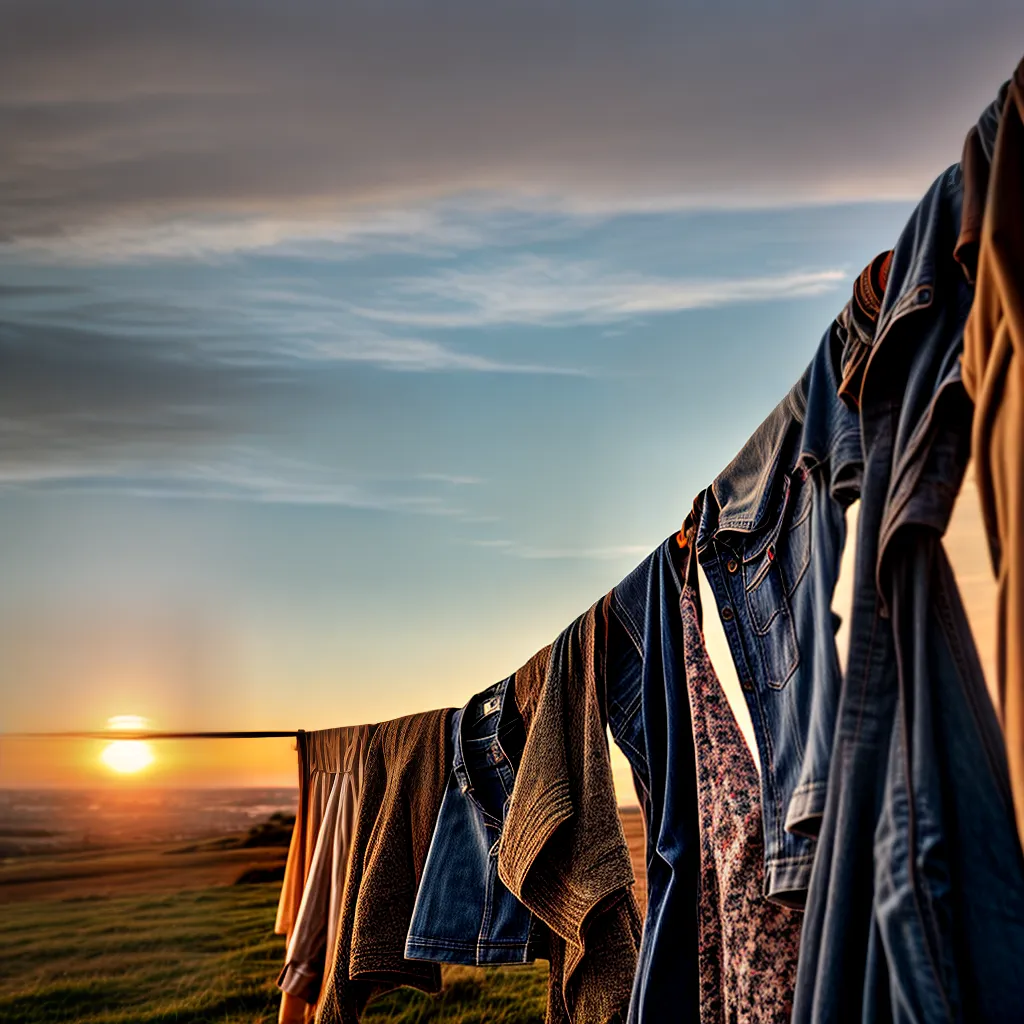Fotos roupa desbotada por do sol