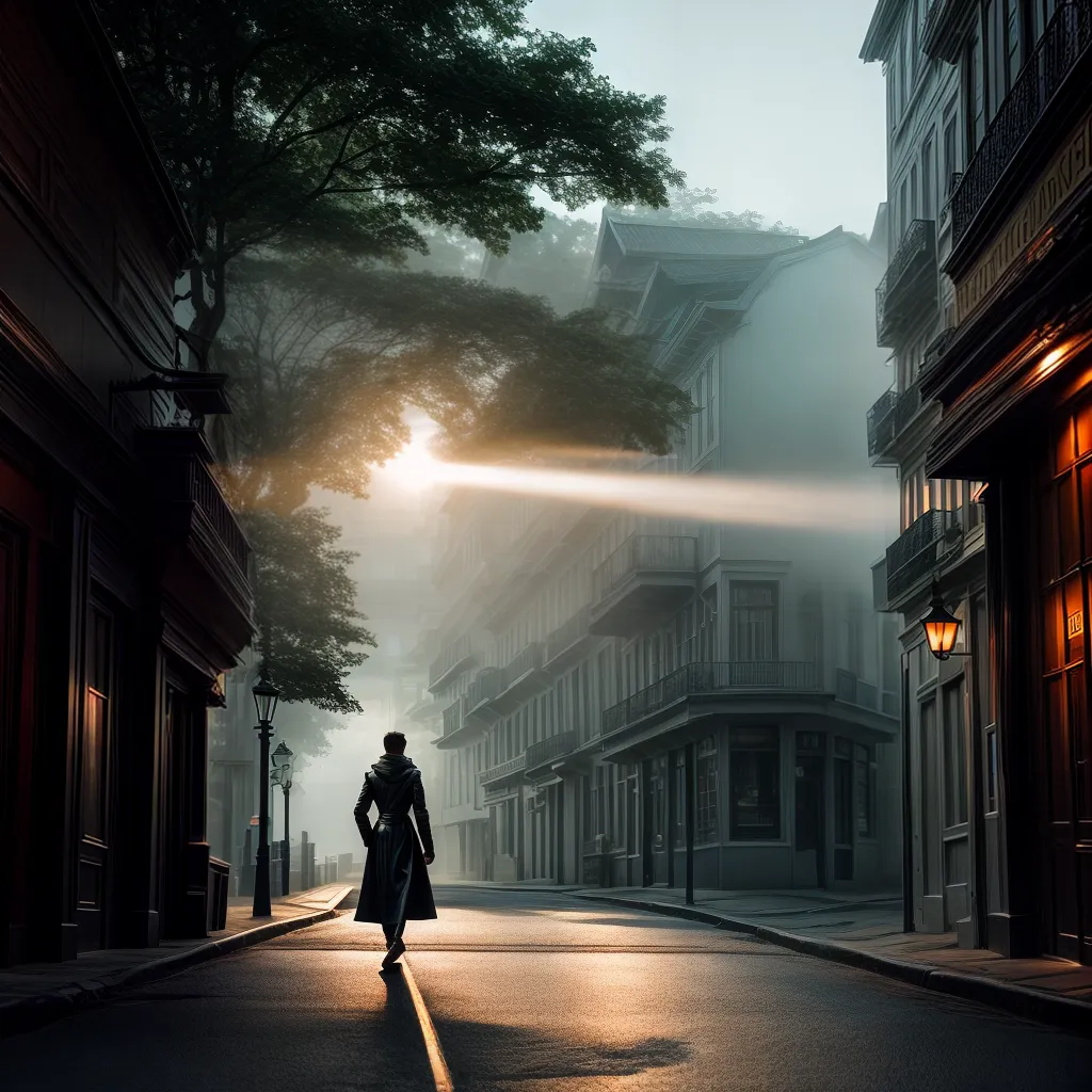 Fotos rua misteriosa porta nevoa sonhos